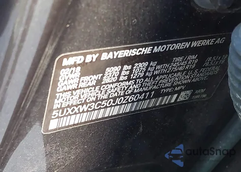 2018 BMW X4 xDrive28I z USA, uszkodzony, nr VIN 5UXXW3C50J0Z60411